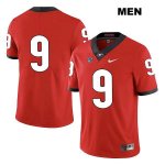 Men's Georgia Bulldogs NCAA #9 Ameer Speed Nike Stitched Red Legend Authentic No Name College Football Jersey IIU1654ZI